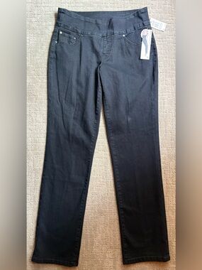 Jag Jeans Peri High Rise Black Void Straight Leg Pull On Stretch Jeans